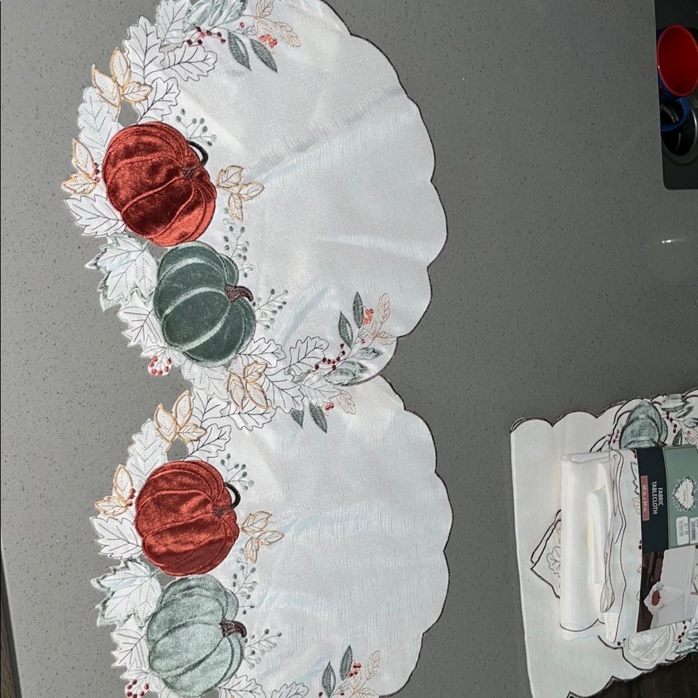 Fall Embroidered Placemats - Set of 2